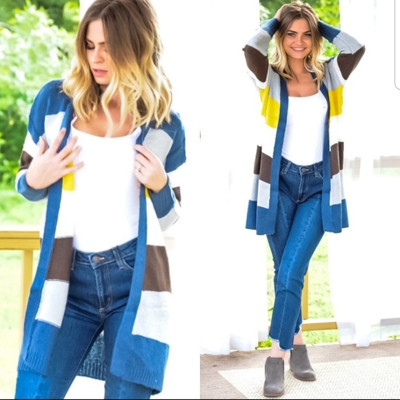 LAST 1! (S) Colorblock striped cardigan - Picture 4 of 5